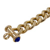 Vintage 14K Yellow Gold & Lapis Lazuli Curb Links Bracelet