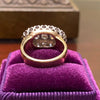 Vintage 14K Gold East - West Style Oval Diamond Cluster Ring