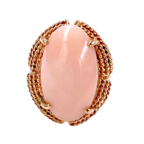 Vintage 14K Gold Angel Skin Coral Ring