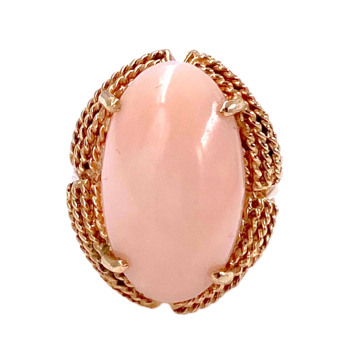Vintage 14K Gold Angel Skin Coral Ring
