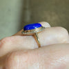 Antique 14K Gold Lapis Lazuli and Diamond Ring