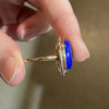 Antique 14K Gold Lapis Lazuli and Diamond Ring