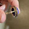 Antique 14K Gold Lapis Lazuli and Diamond Ring