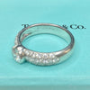 Tiffany & Co. Platinum Etoile Diamond Engagement Ring with Original Certificate Size 10