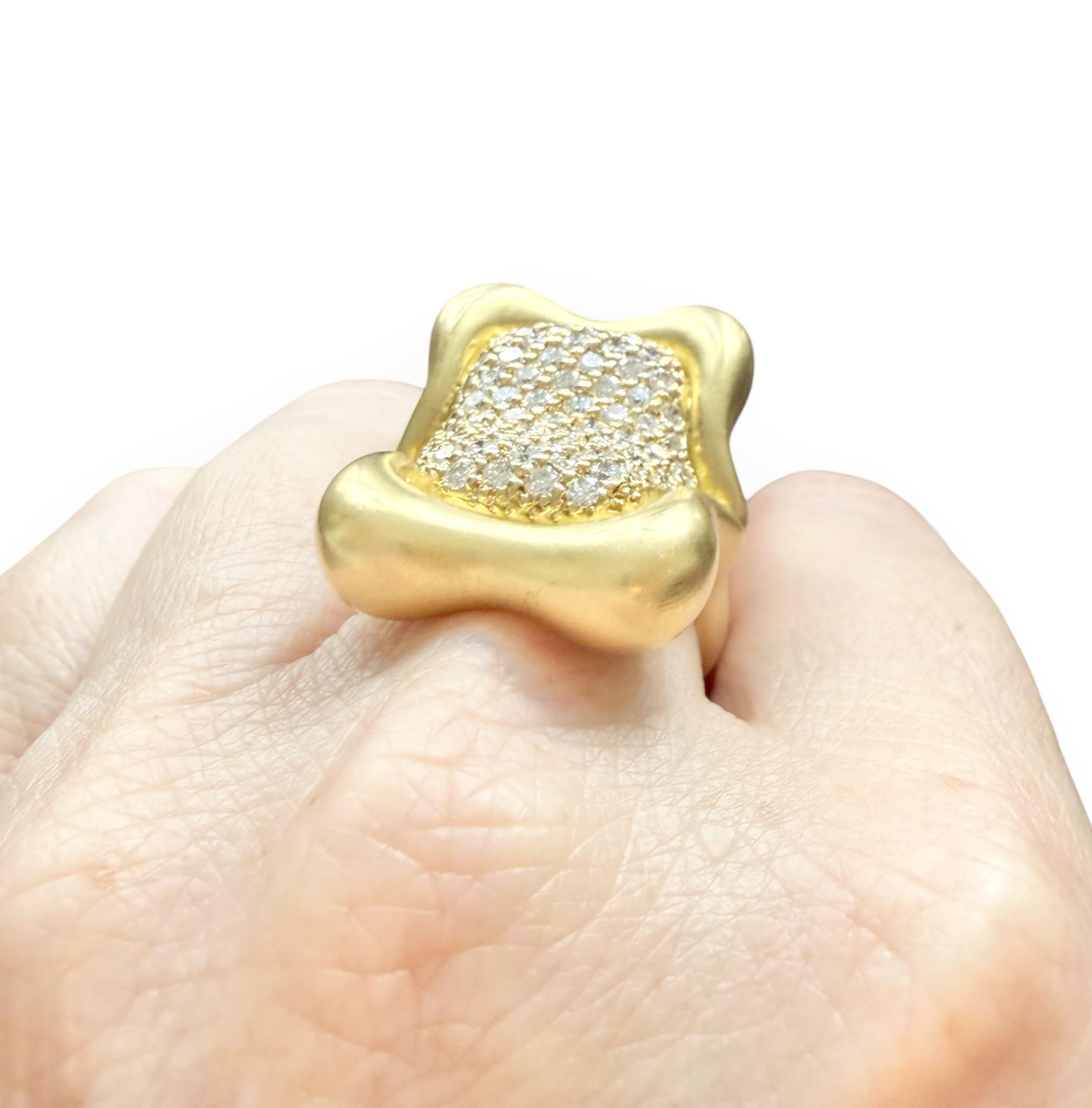 Donald Huber 18K Gold Pave Diamond Ring