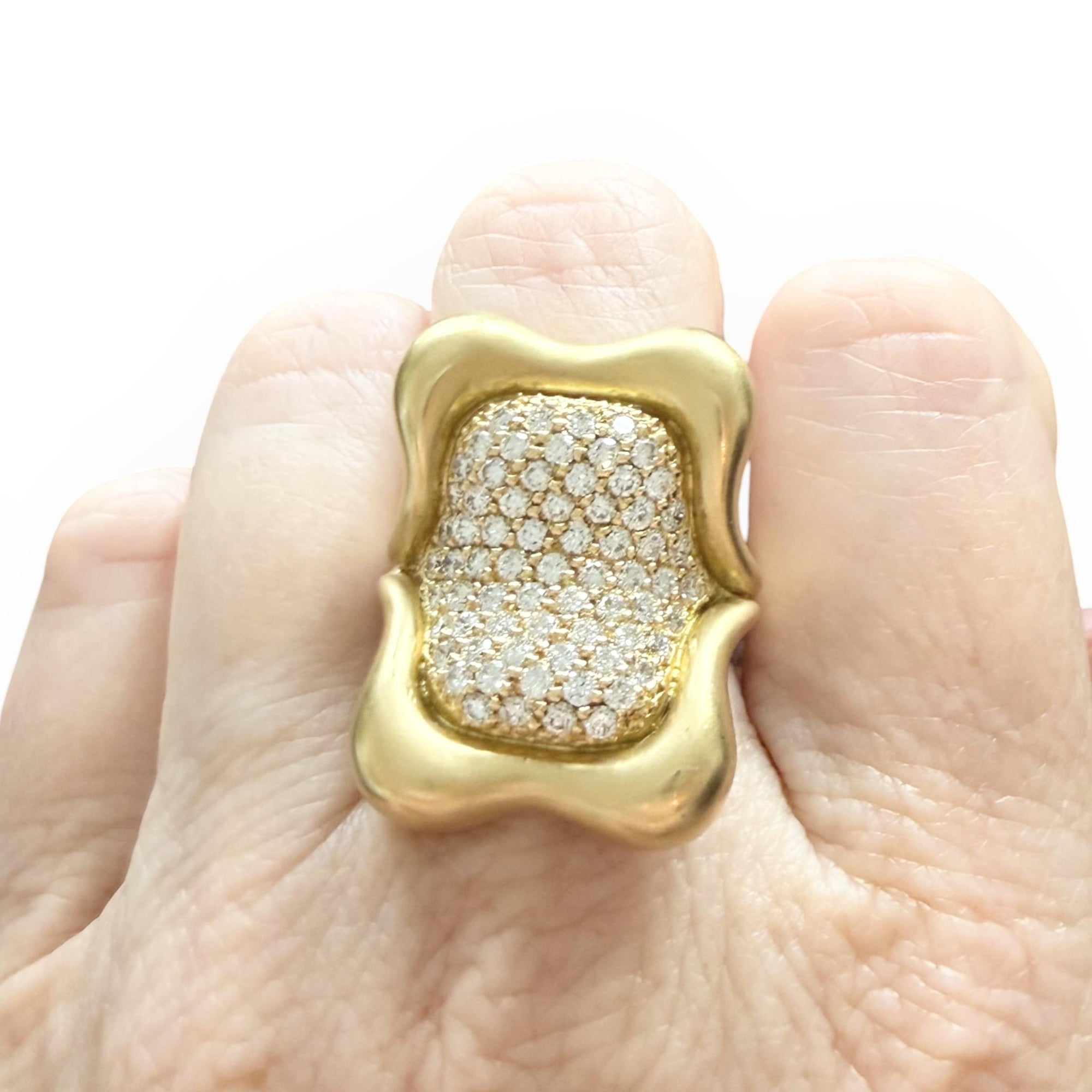 Donald Huber 18K Gold Pave Diamond Ring