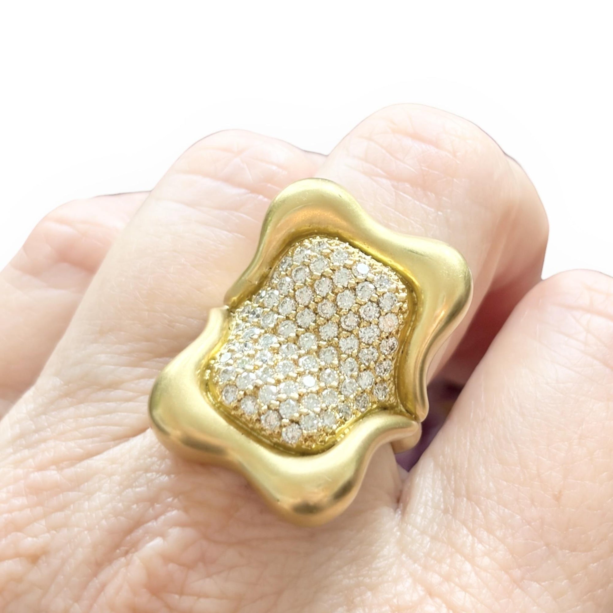 Donald Huber 18K Gold Pave Diamond Ring