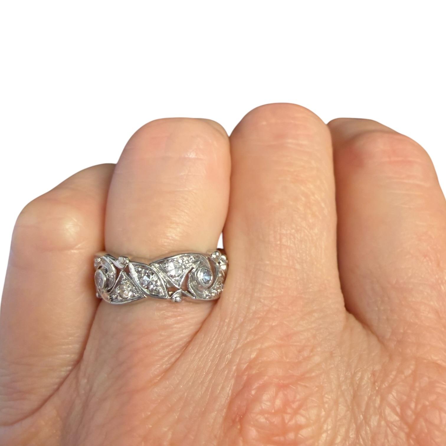 Vintage Platinum Diamond Eternity Band