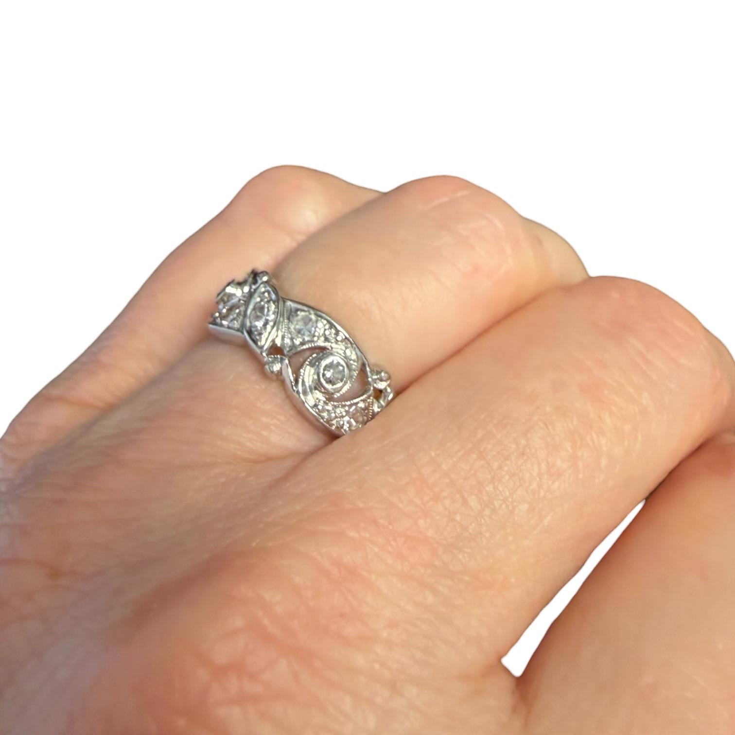 Vintage Platinum Diamond Eternity Band