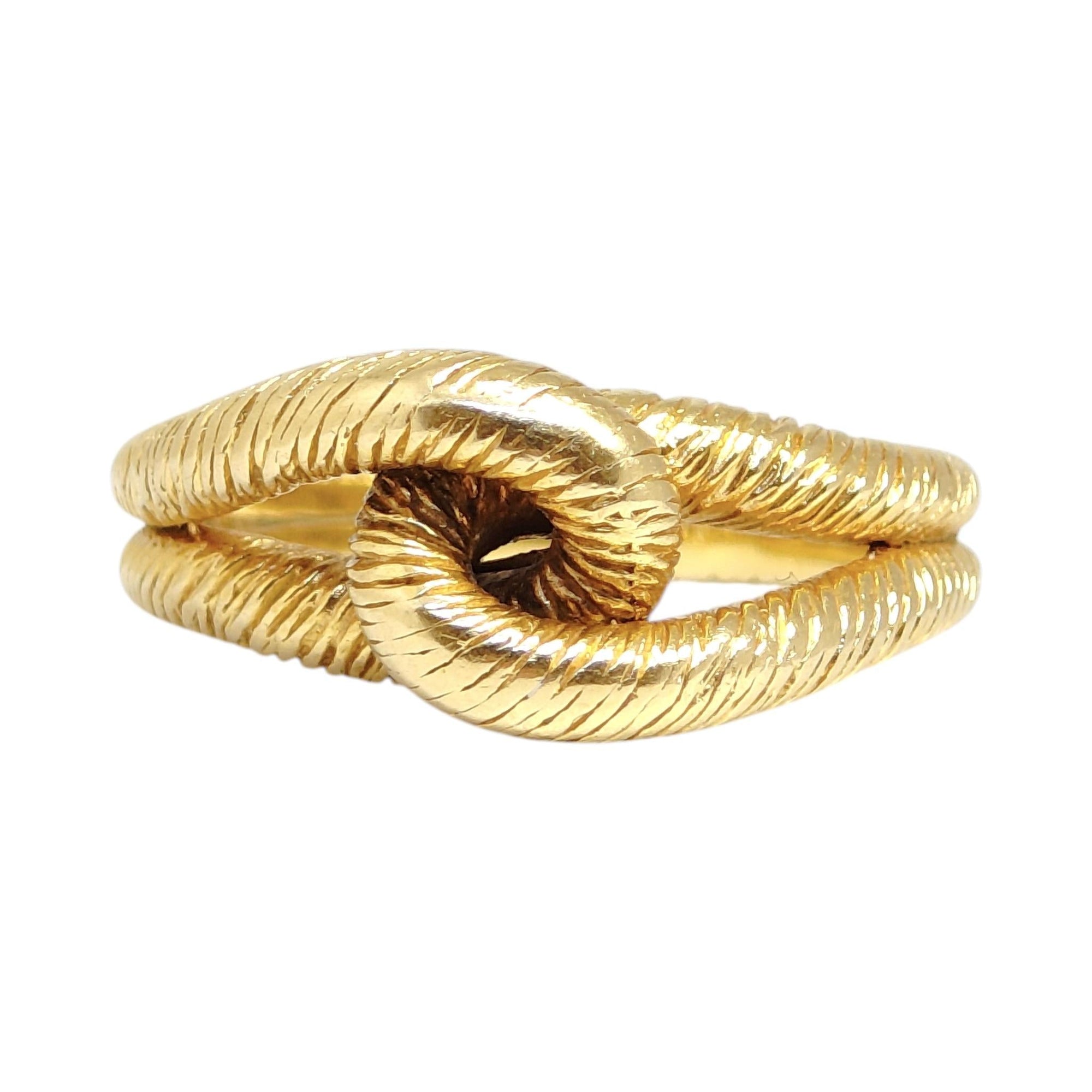Vintage 18K Gold Double Loop Knot Ring