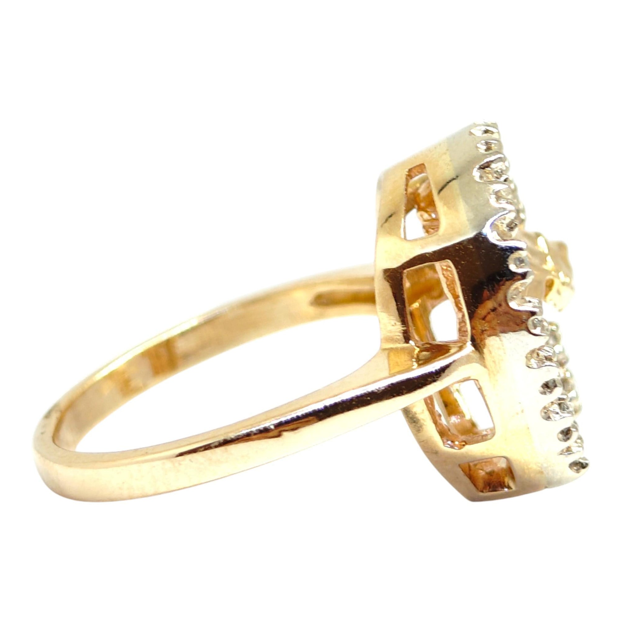 Vintage 14K Gold Diamond Horse Shoe Ring