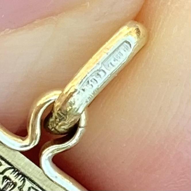 Vintage 14K Etched $100 Dollar Bill Yellow Gold Charm Pendant