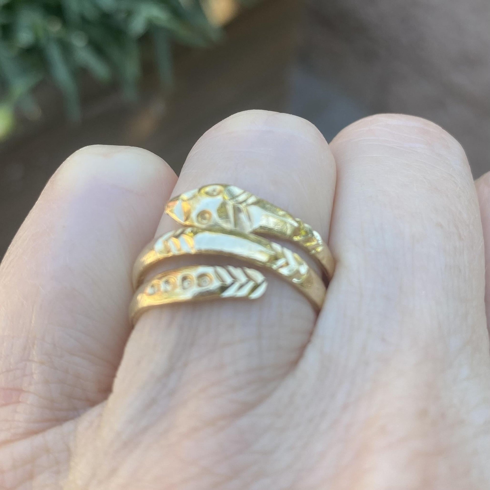 Vintage 14K Yellow Gold Snake Ring
