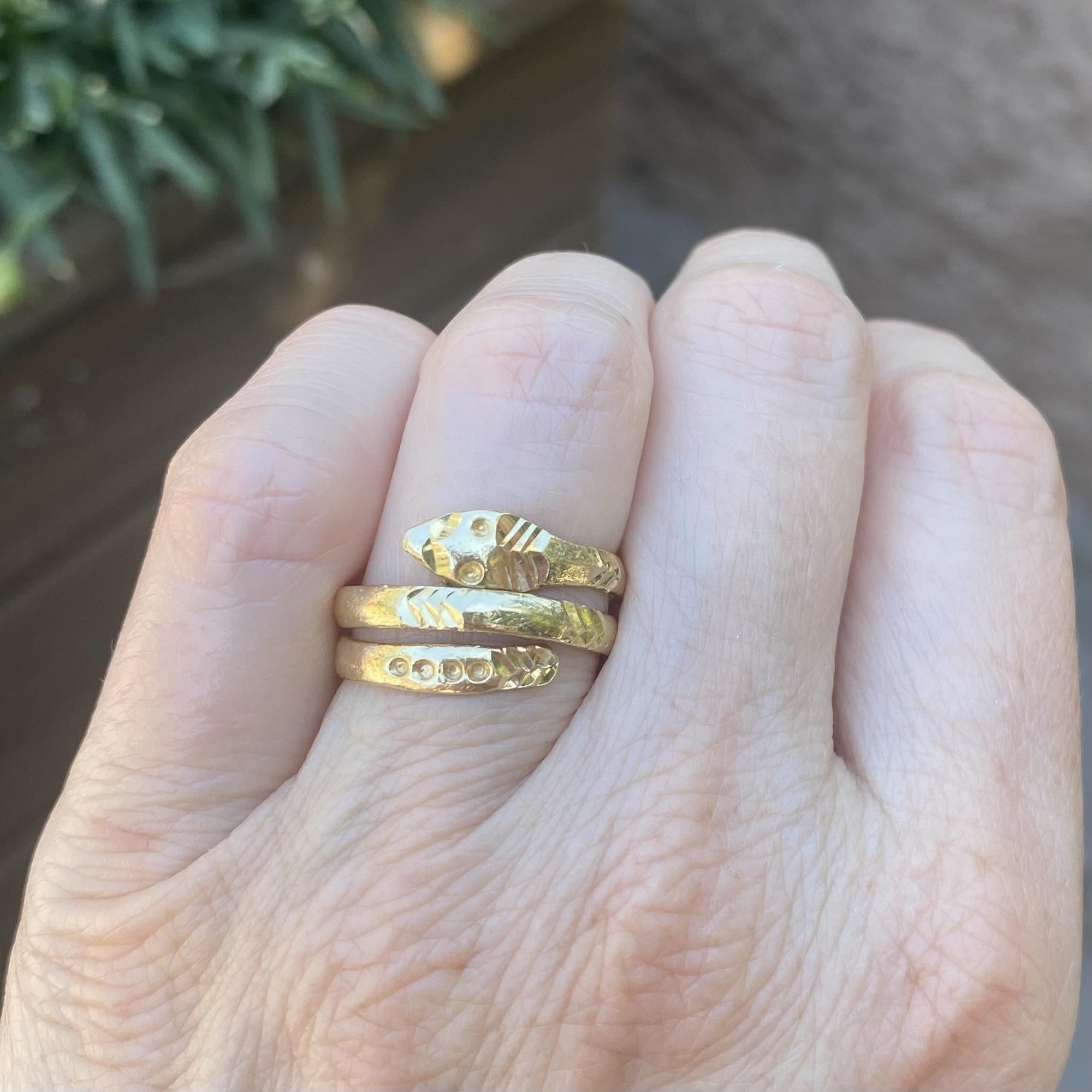 Vintage 14K Yellow Gold Snake Ring