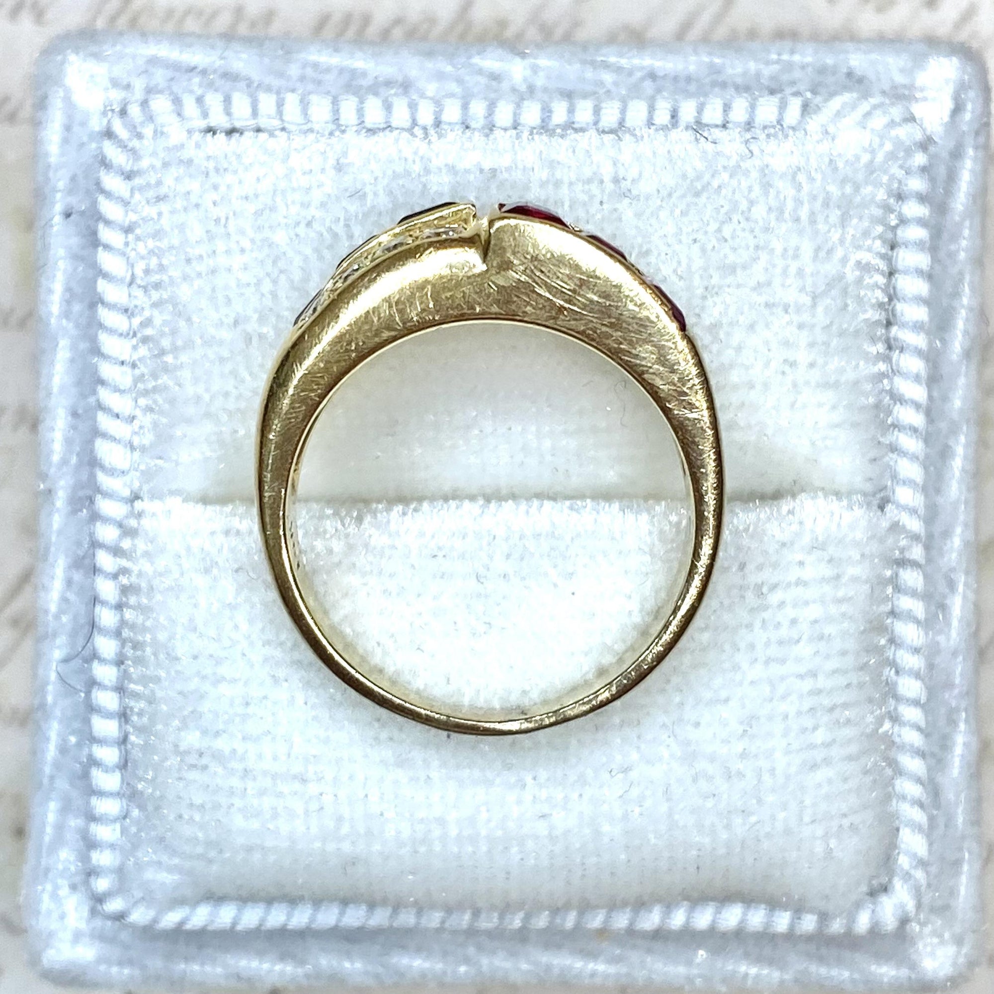 Vintage 14K Gold Ruby Sapphire and Diamond Ring