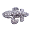Vintage 18K White Gold Fleur-De-Lis Diamond Pendant