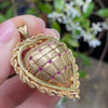 Vintage 14K Gold Large Puffy Heart with Folding Picture Frames Locket Pendant