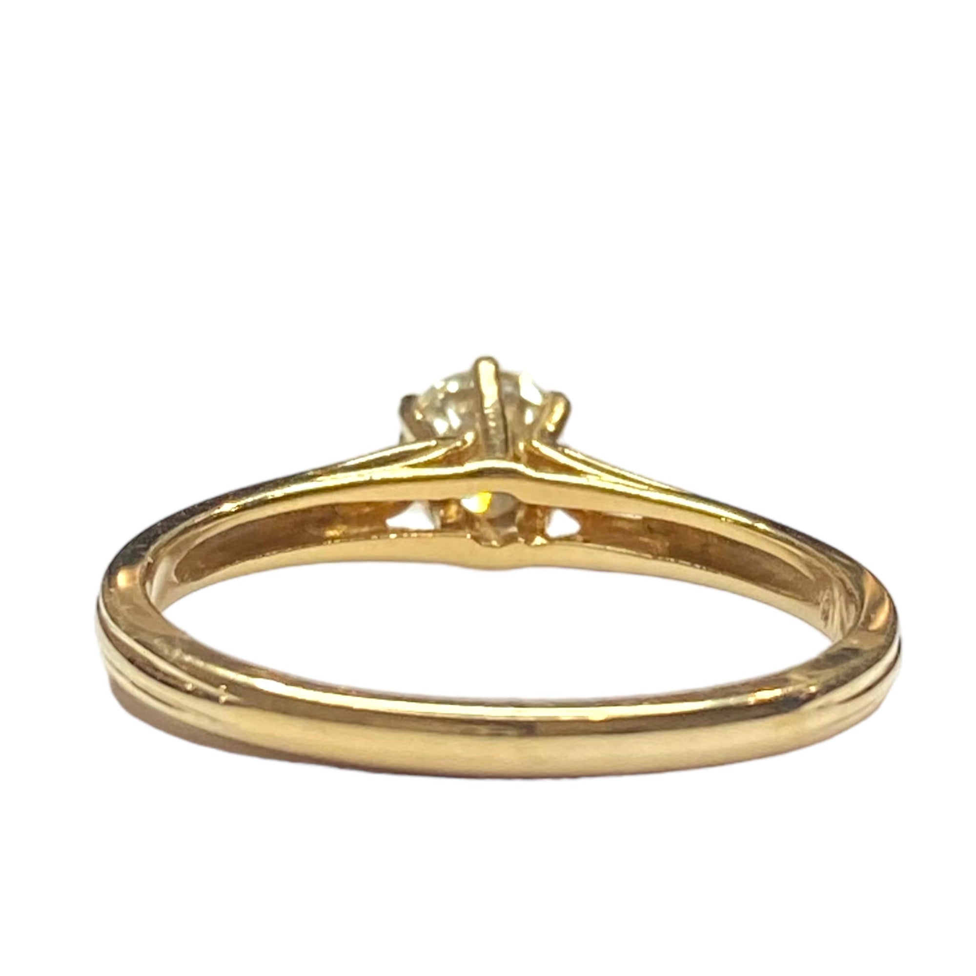 Vintage STARFIRE 14K Yellow Gold Diamond Solitaire Ring