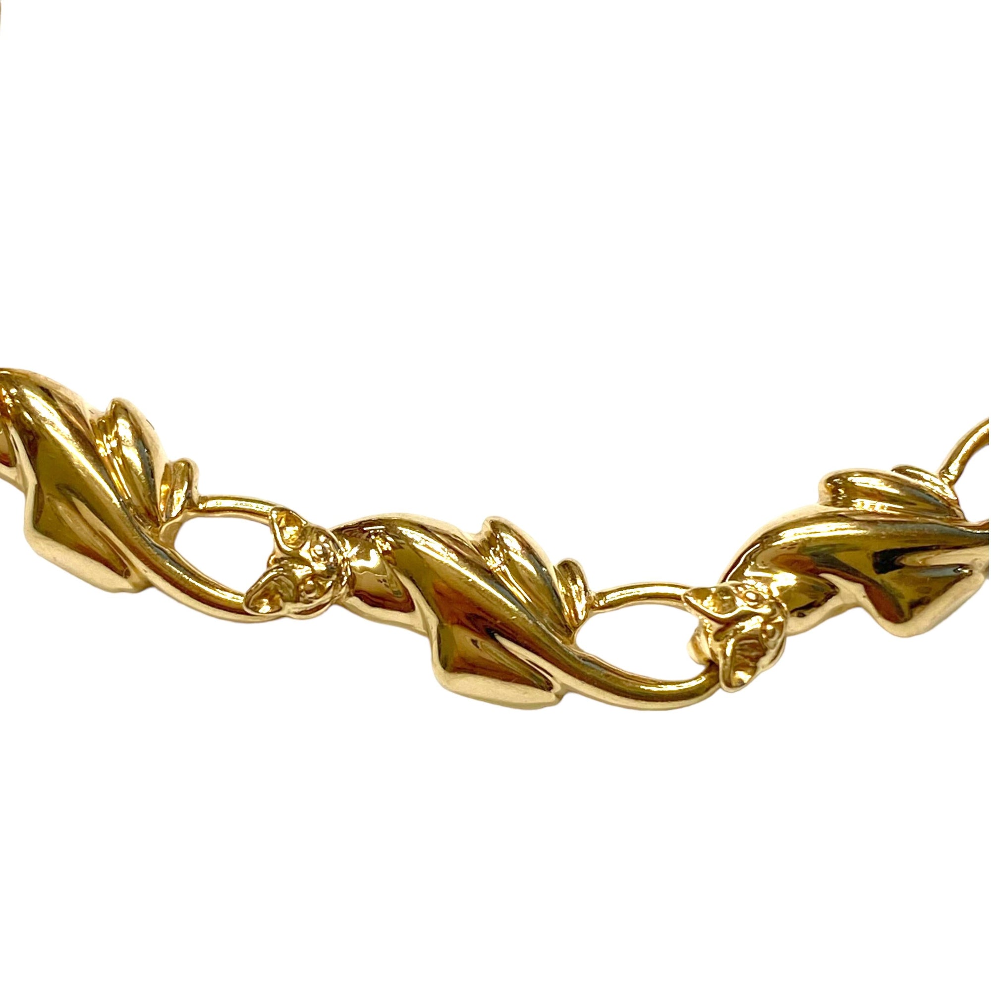 Vintage 14K Yellow Gold Cats Bracelet