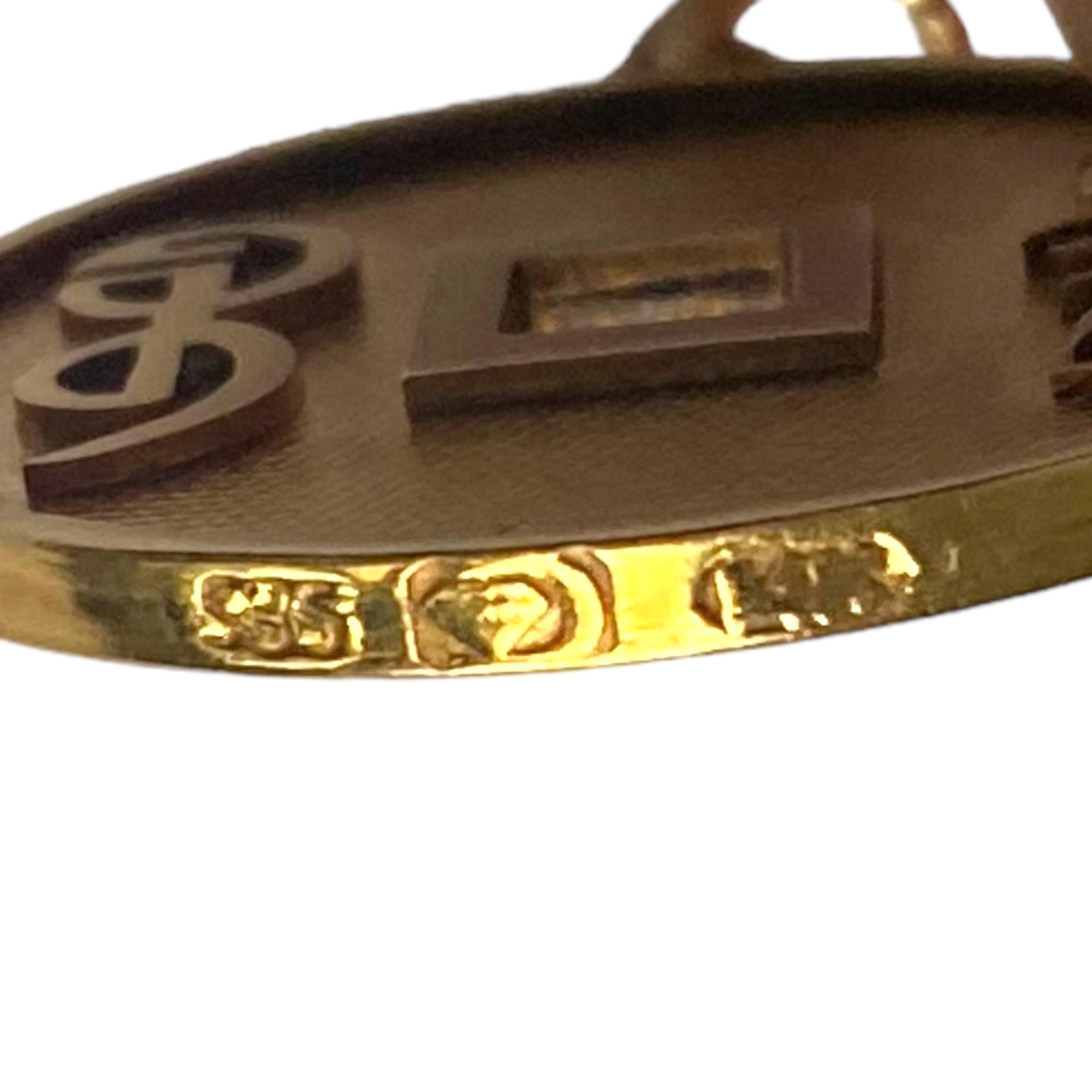 Vintage 14K Yellow Gold Large Chinese Cash Coin Style Pendant Charm