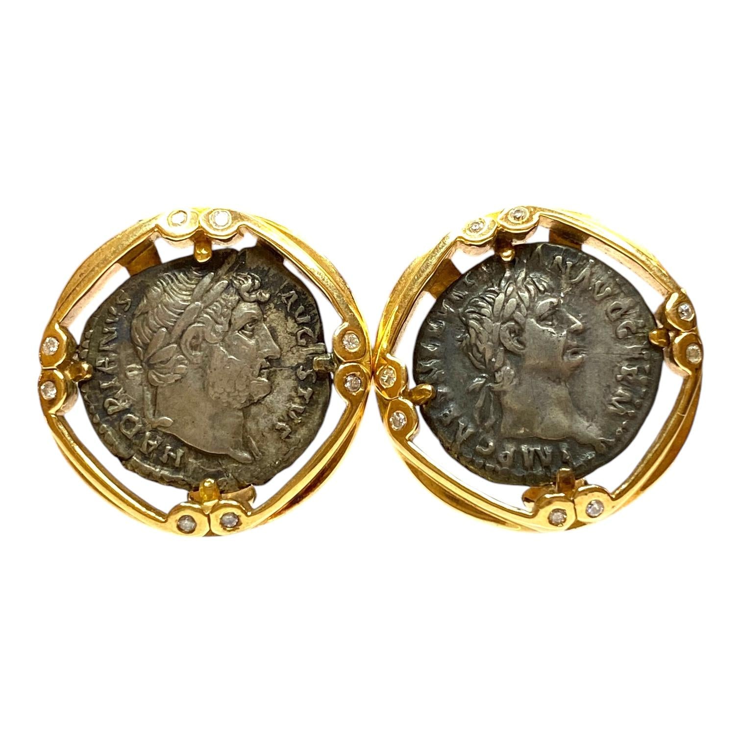 Vintage 18K Gold and Byzantine Coin Earrings