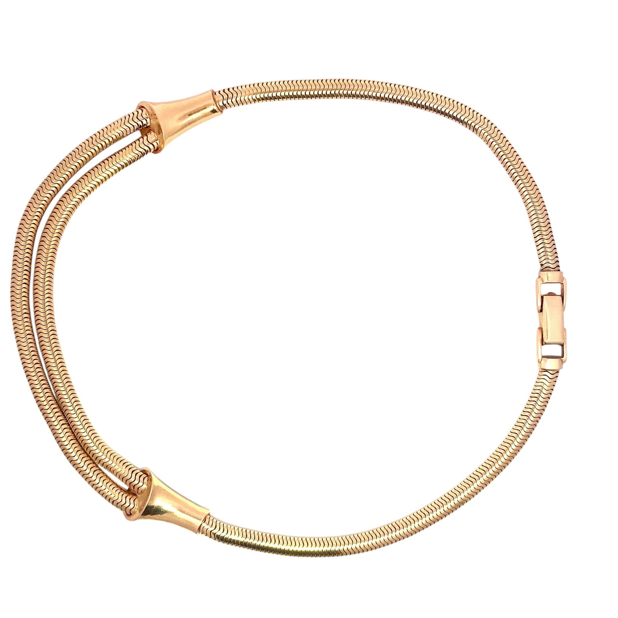 Retro 14K Festoon Snake Chain Necklace