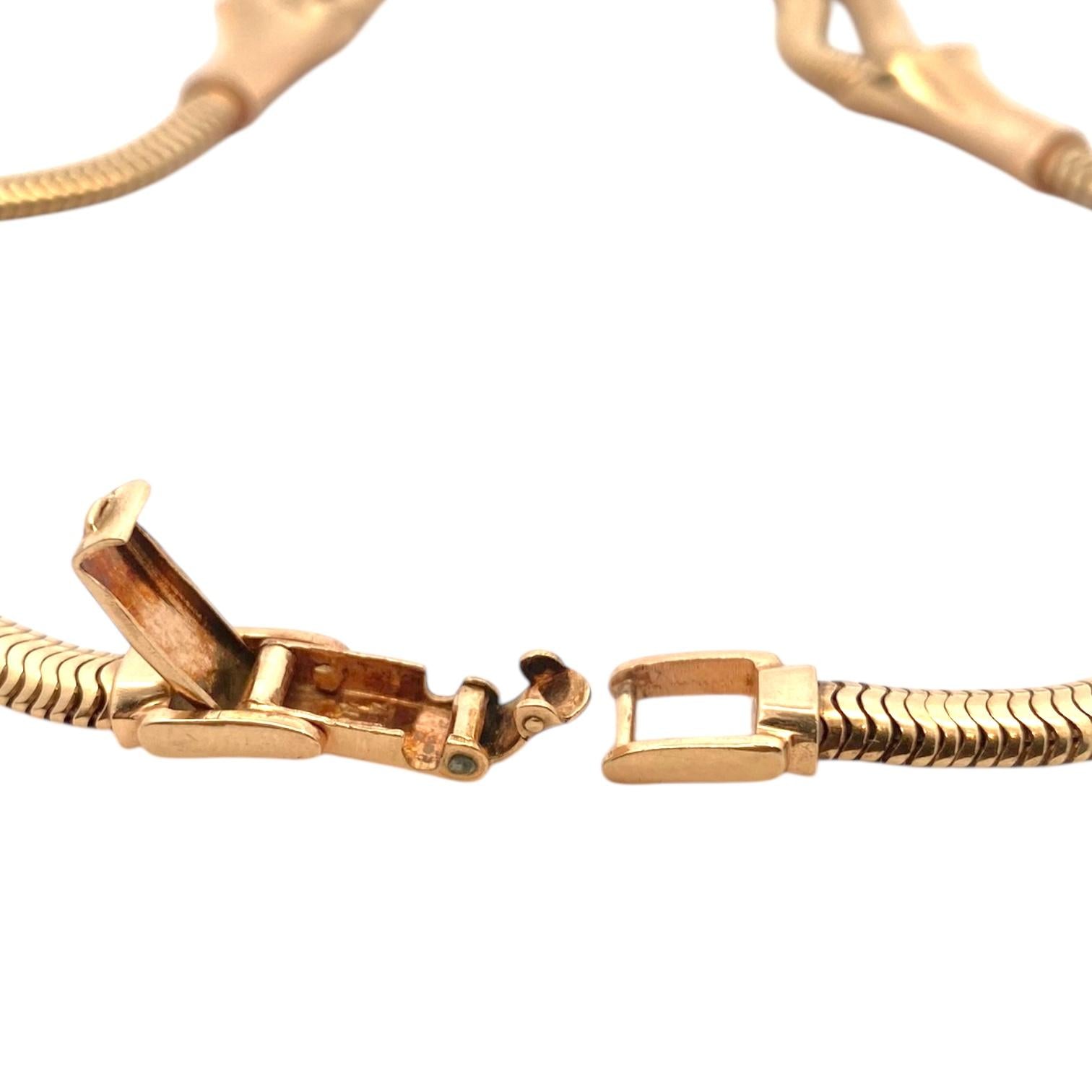 Retro 14K Festoon Snake Chain Necklace