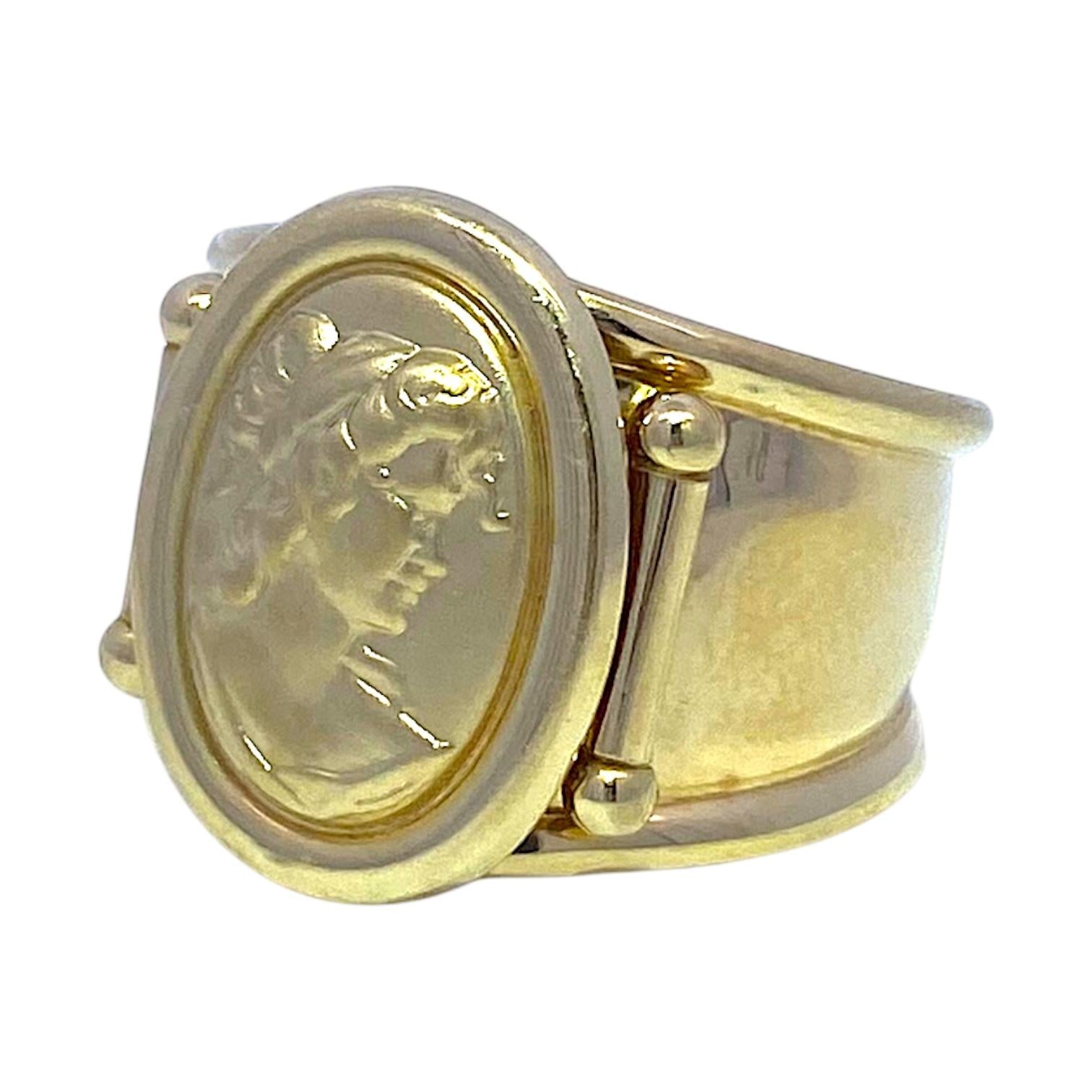 Vintage 14K Gold Flexible Cameo Ring