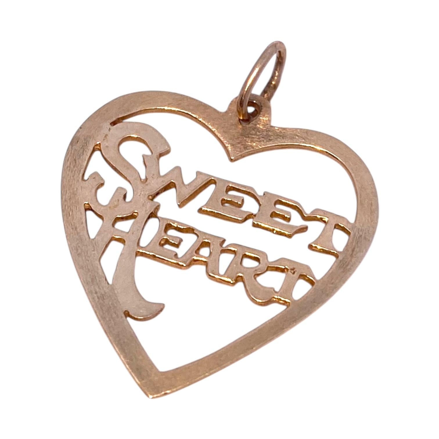 Vintage 14K Sweet Heart Charm Pendant