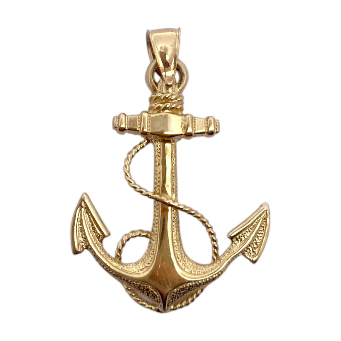 Vintage 14K Gold Large Anchor Pendant
