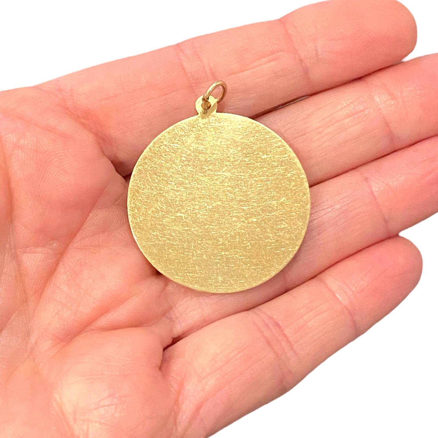 Vintage 14K Gold Happy Anniversary Charm Pendant