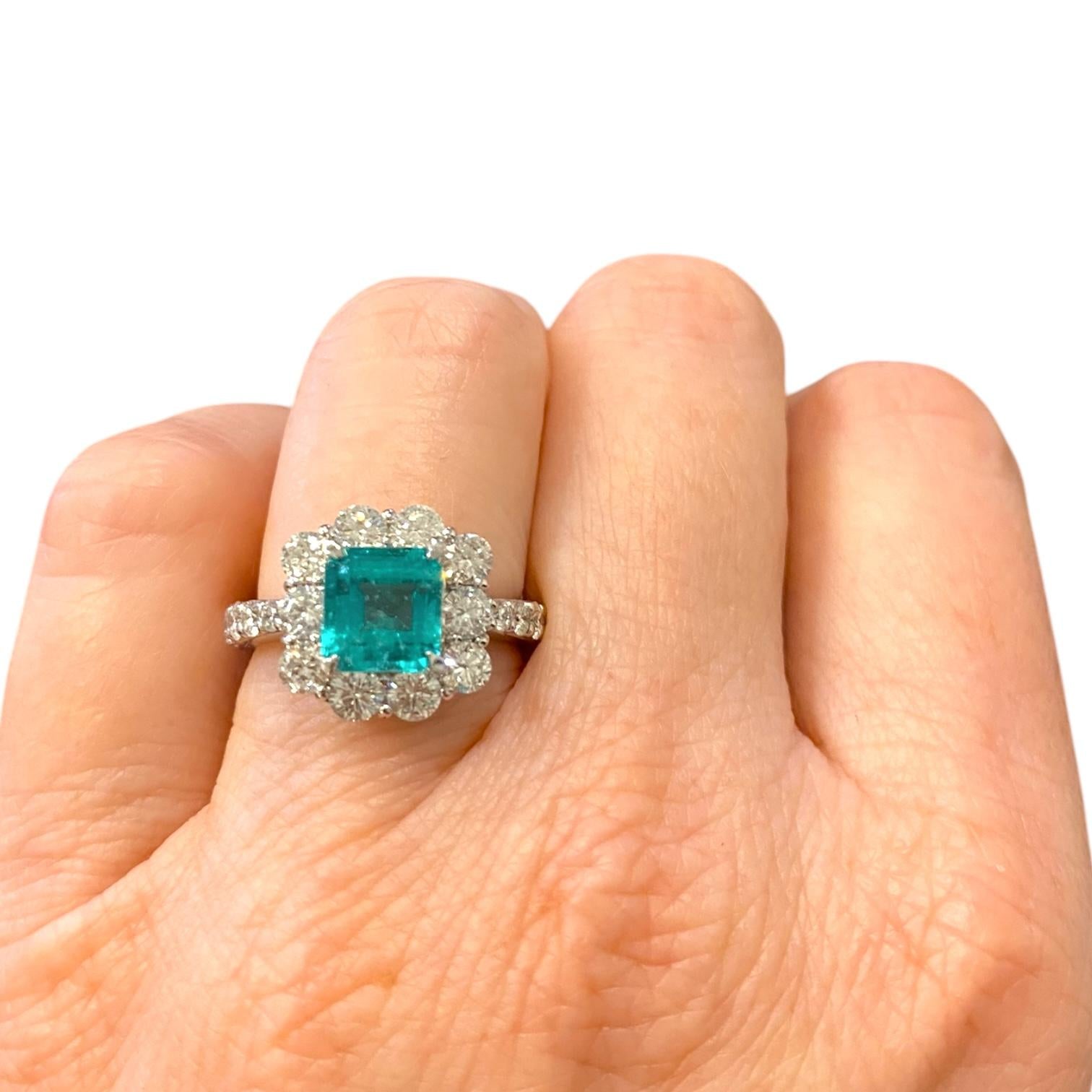 Platinum Certified Columbian Emerald & Diamond Ring