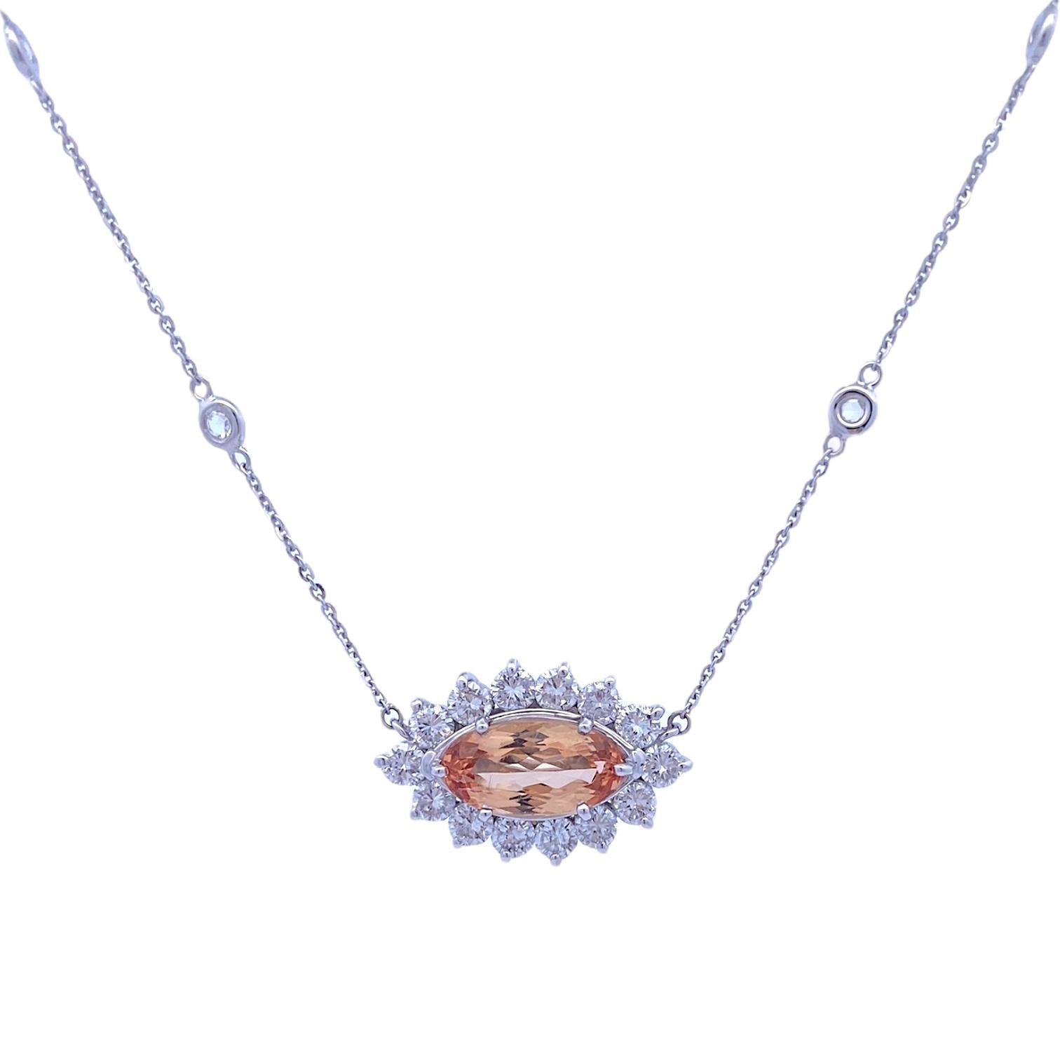Imperial Topaz and Diamond Necklace