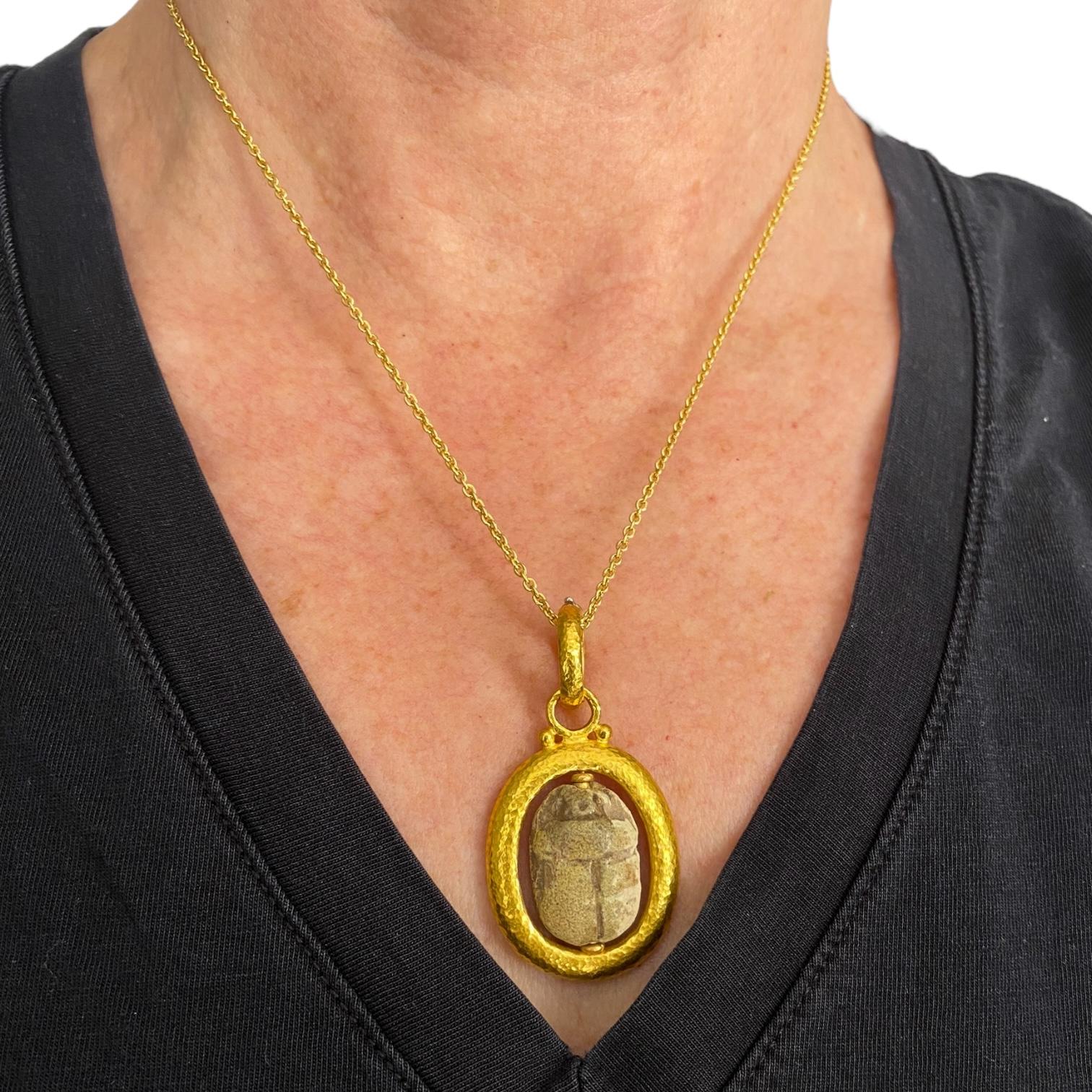GURHAN 24K Gold Large Scarab Pendant