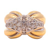 Vintage 18K Two Tone Diamond Cocktail Ring