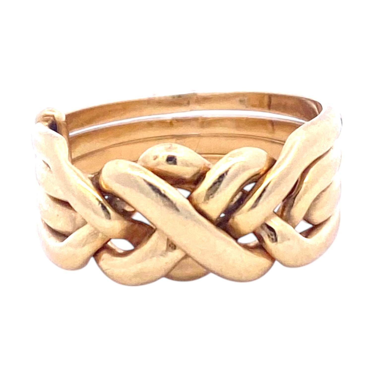 Vintage 18K Yellow Gold Puzzle Ring Size 7