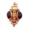 Etruscan Revival Italian 18K Citrine Cabochon Charm Pendant