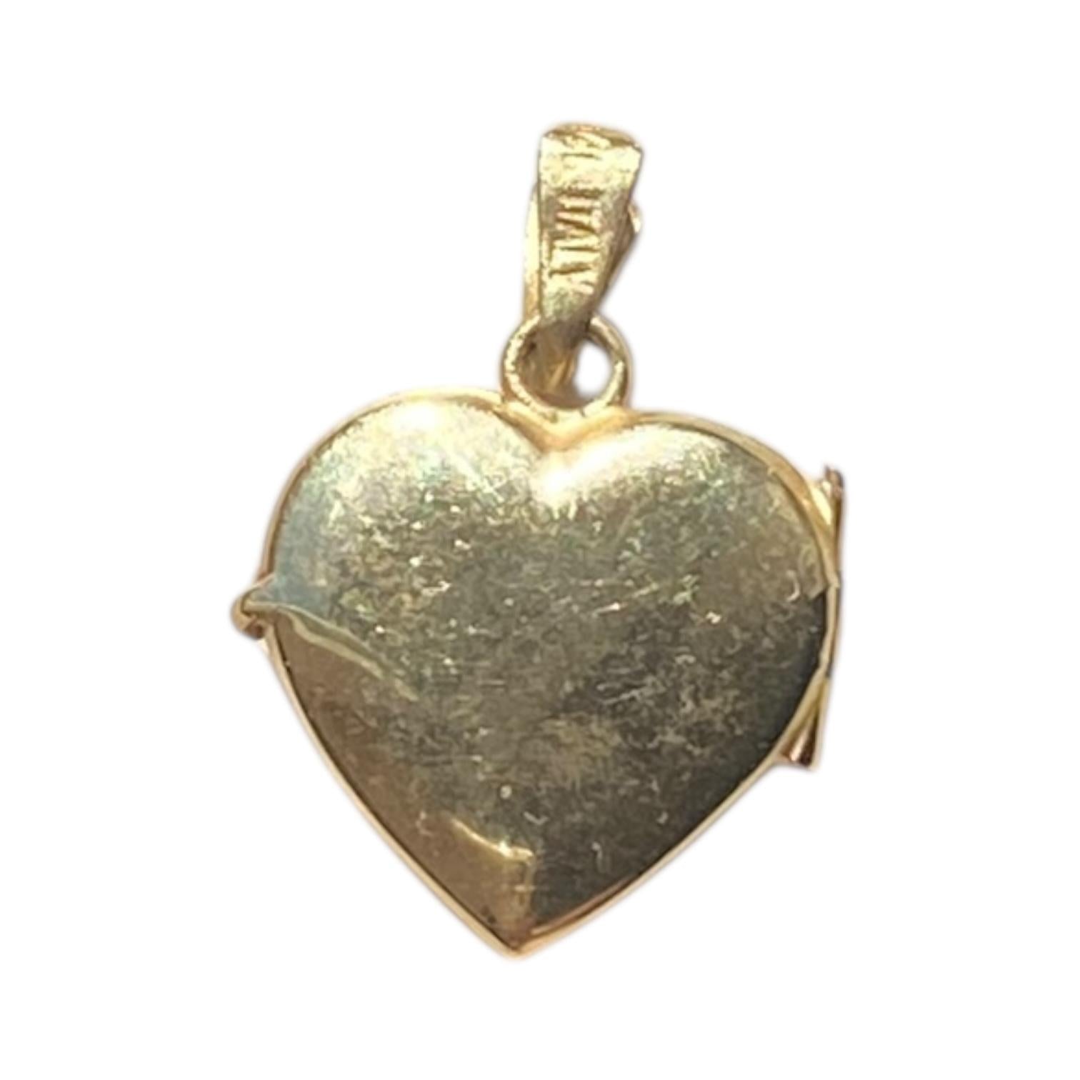 Vintage 14K Yellow Gold Heart Locket Pendant