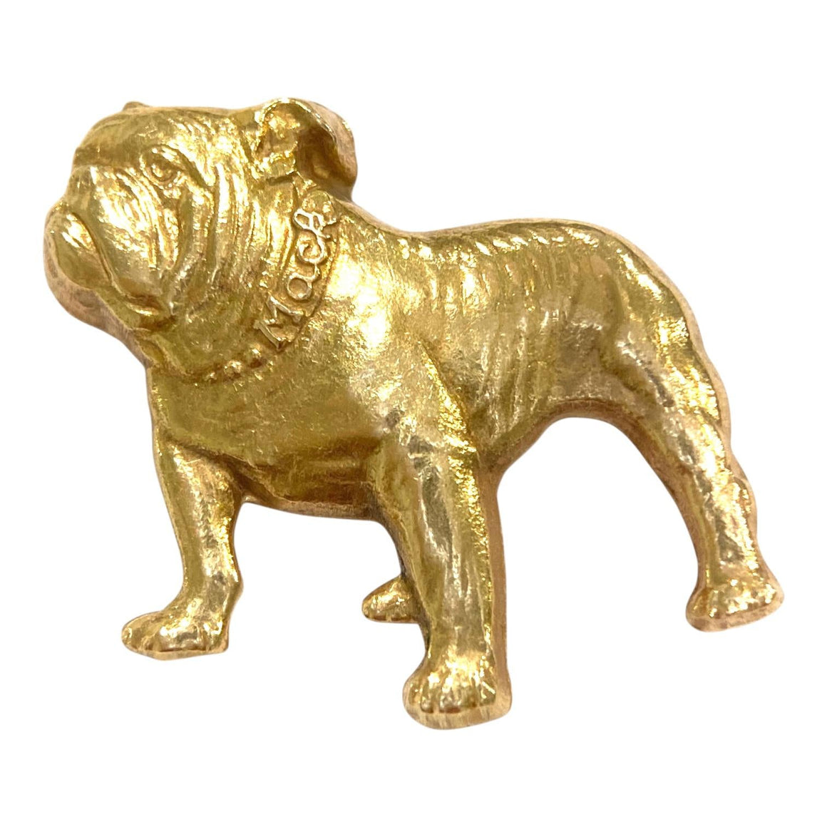 Vintage 14K Yellow Gold Bulldog Brooch