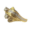 Vintage 18K Foliate Design Crossover Diamond Ring