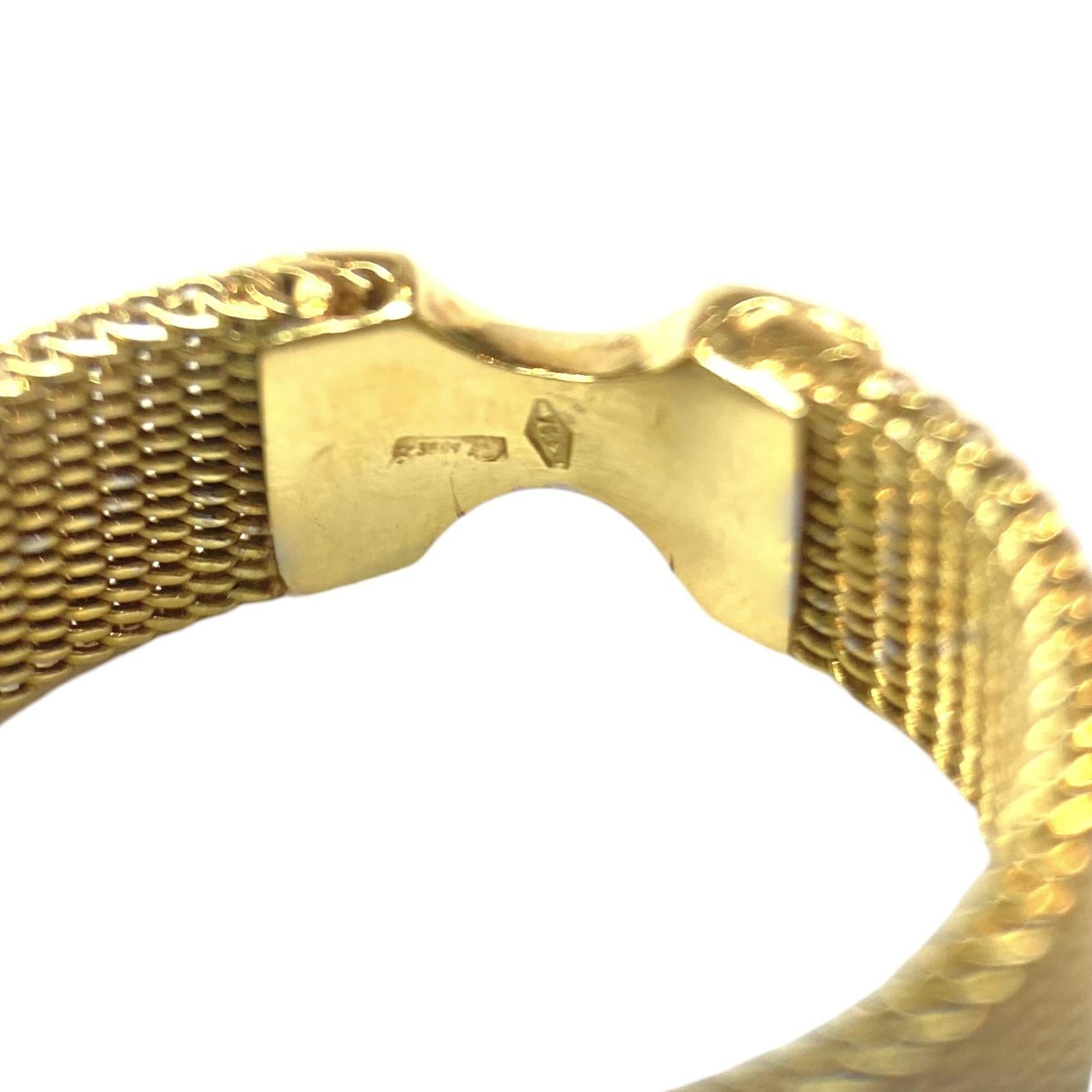 Vintage 18K Diamond Mesh Band Ring