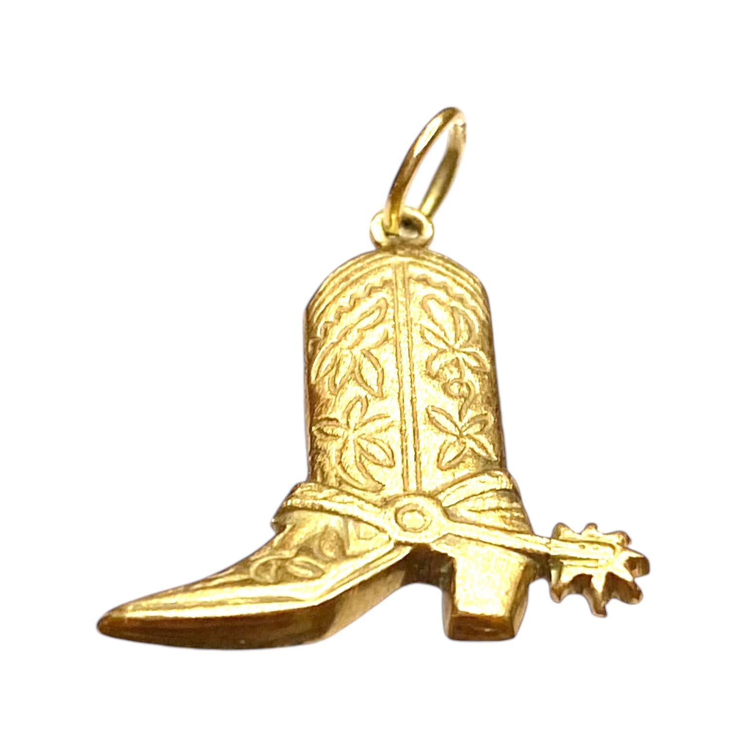 Vintage 14K Western Boot Charm Pendant