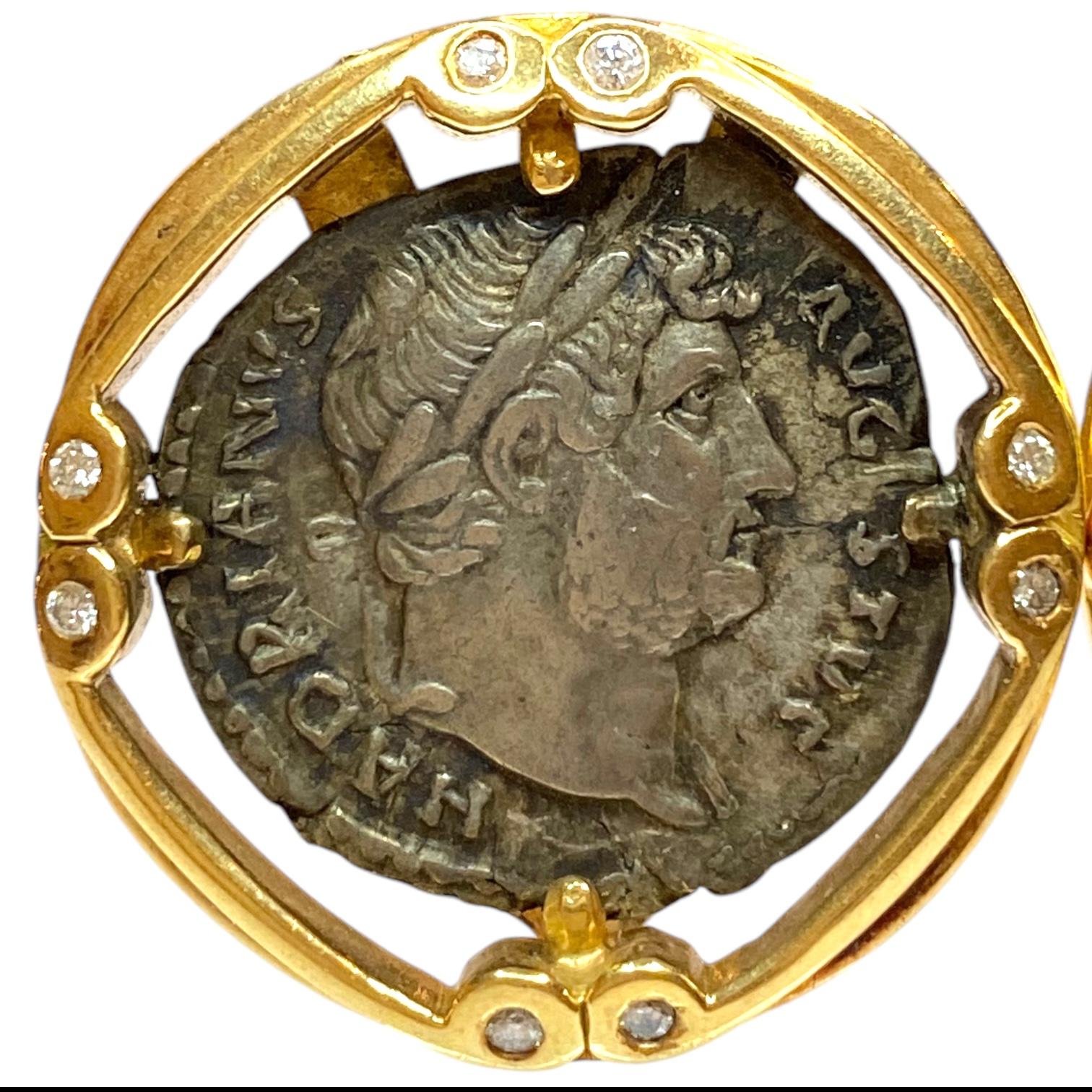 Vintage 18K Gold and Byzantine Coin Earrings