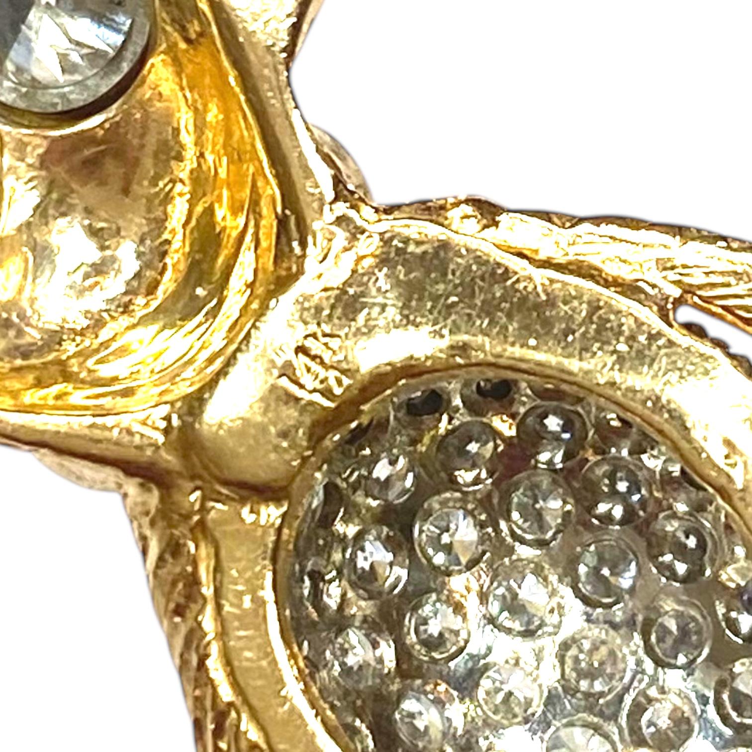 Large 14K Gold and Diamond Monkey Pendant