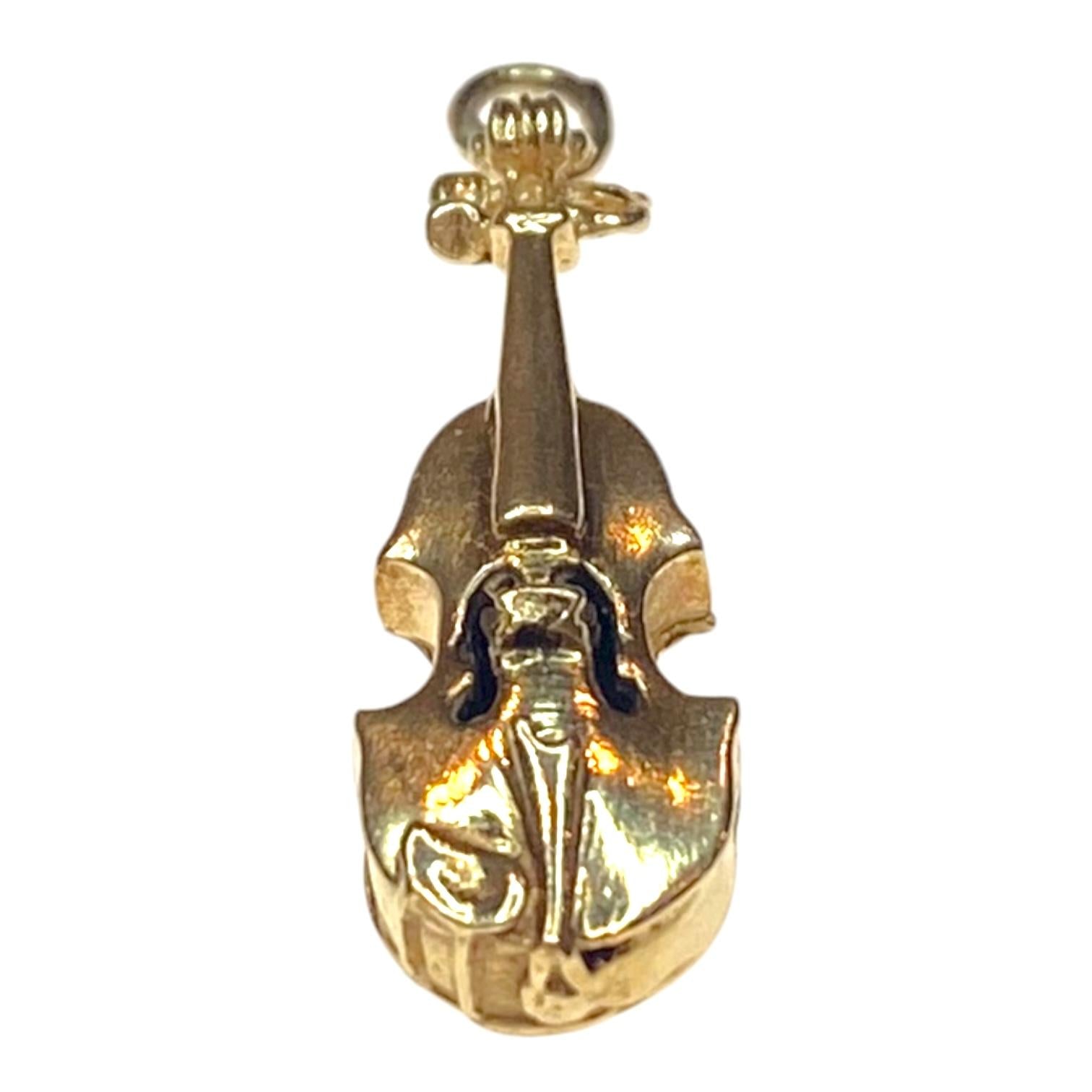 Vintage 14K Yellow Gold Violin Charm