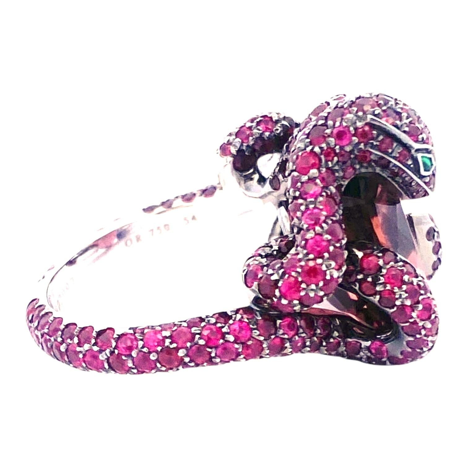 Boucheron Tourmaline Ruby Emerald Python Ring