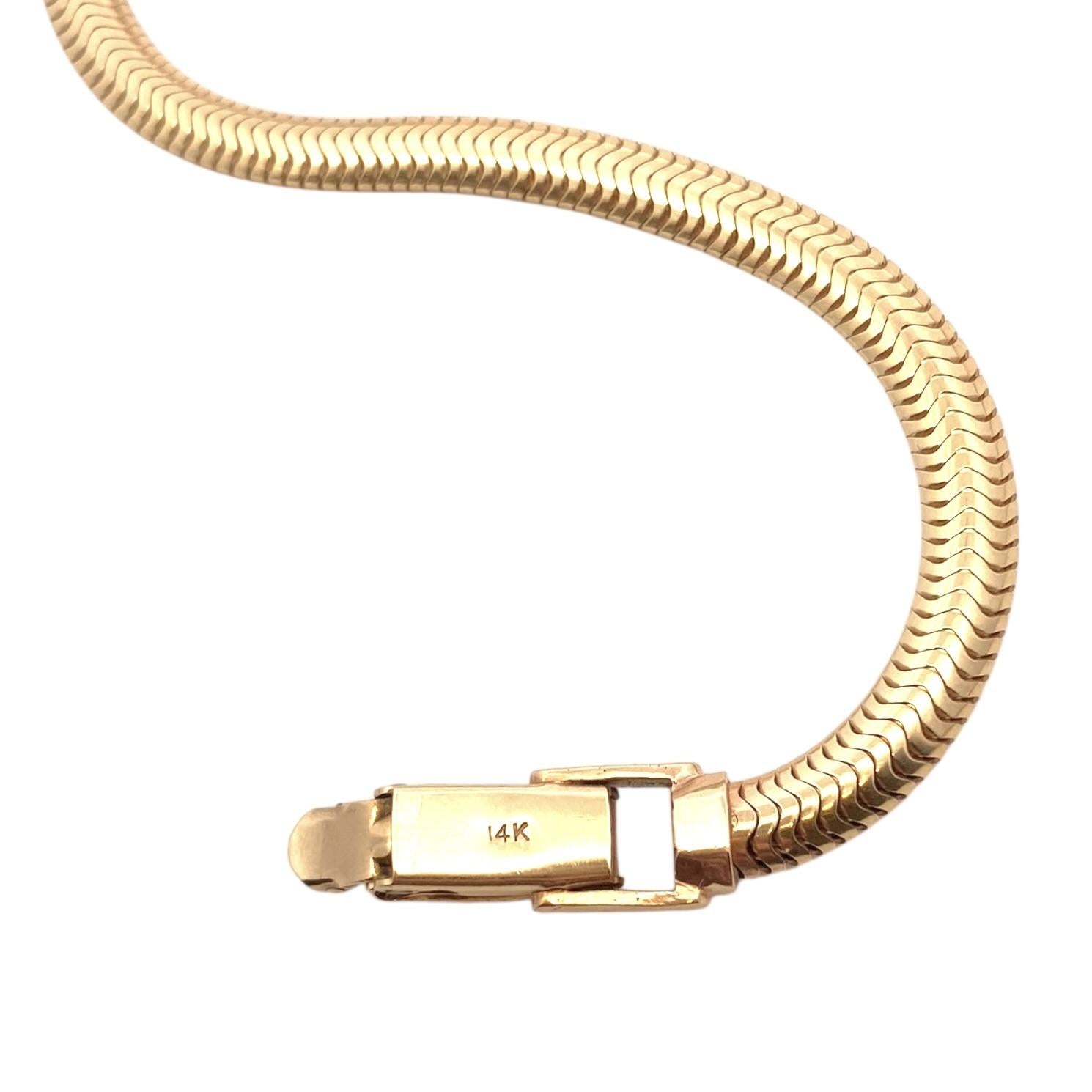 Retro 14K Festoon Snake Chain Necklace