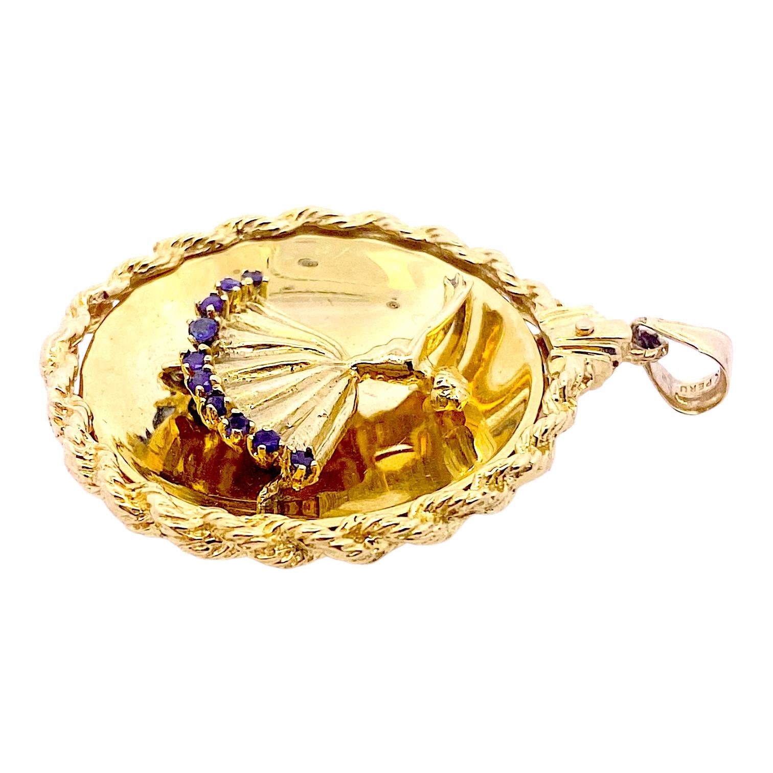 Vintage 14K Gold Large Ballerina Pendant