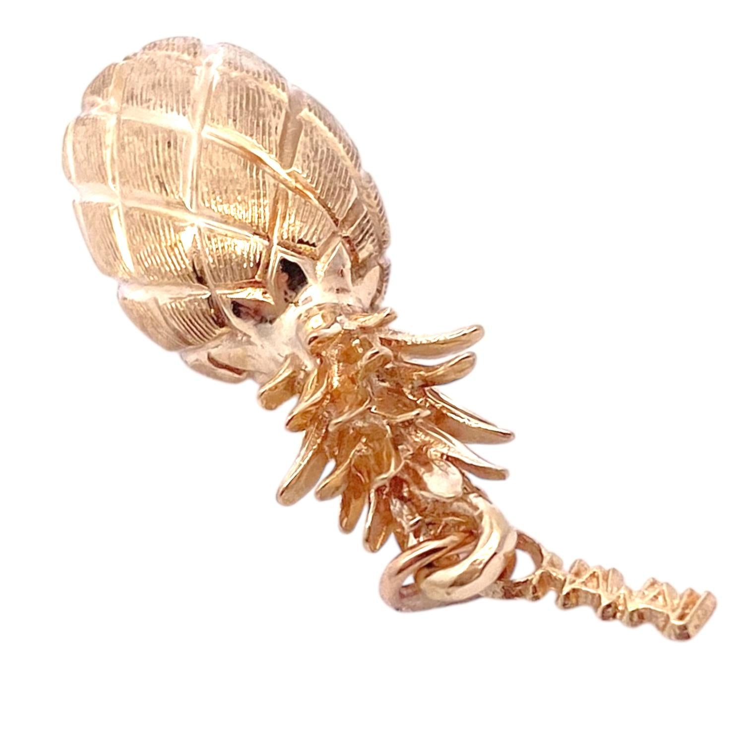 Vintage 14K Gold Hawaii Pineapple Charm Pendant