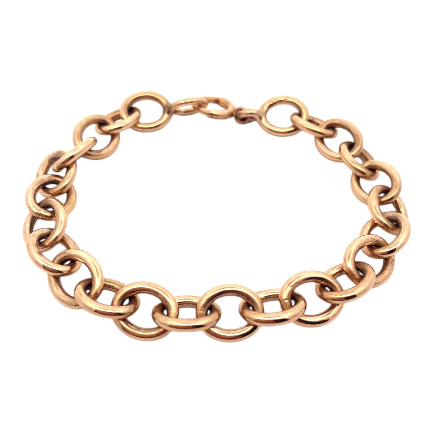 Vintage 14K Gold Rolo Links Bracelet